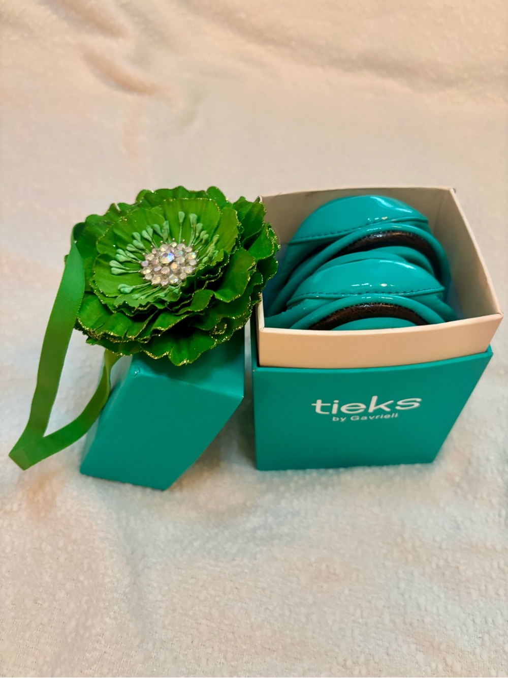 Tieks Teal Patent Leather Ballet Flats - Women's - Picture 5 of 6